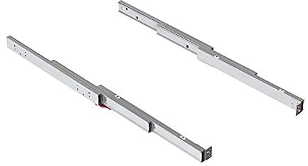 Emuca - ATIM Führungen für Ausziehbarer Küchentisch, Versteckter Ausziehtisch, L490mm, Aluminium, eloxierter Edelstahl