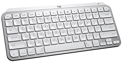 Logitech MX Keys Mini for Mac Minimalist Wireless Keyboard, Compact, Bluetooth, Backlit Keys, USB-C, Tactile Typing, Compatible with MacBook Pro,Macbook Air,iMac,iPad - Pale Grey