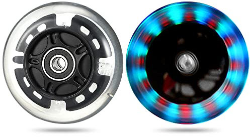 80mm Scooter Rollen - 2 Stück Led Scooter Ersatzräder 80mm inliner rollen mit kugellager ABEC9 | 80mm Scooter Inliner Räder für Micro Globber Razor Roller K2 Inliner