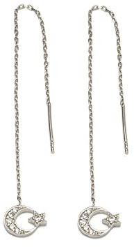 Remi Bijou 925 Sterling Silber Ohrringe 'Halbmond mit Stern' Ay Yildiz