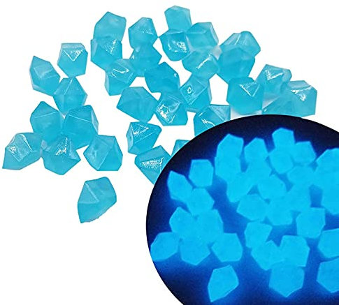 300 Stück Blau Leuchtsteine, Leuchtende Kieselsteine Leuchtkiesel Dekosteine Dunkeln Leuchtende Kieselsteine Leuchtkiesel Floureszierende Pebble Steine Für Aquariu Garten Flur Kinderzimmer Dekoration