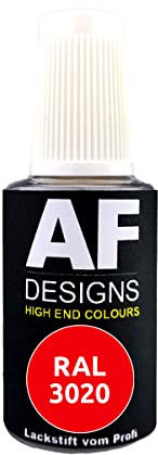Alex Flittner Designs Lackstift RAL 3020 VERKEHRSROT glänzend 20ml Reparaturstift Acryl Retuschierlack Reparaturlack Holz Metall Möbel Bad