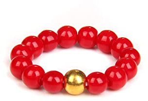 HGJH Ring Damen, Natürlicher Runder Roter Steinring Mit Perlen, Elastisches Seil, Drehbarer Ring, Verstellbarer Offener Ring Für Frauen, 7 Chakra-Reiki-Edelsteinringe, Ewigkeitsring Für Frauen, Mädch