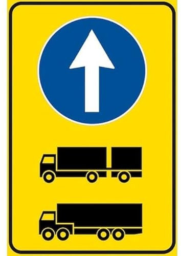 CARTELLO IN LAMIERA SCATOLATA RETTANGOLO 60X40 cm - direzione autocarri obbligatoria - SEGNALE CATARIFRAGENTE CON CAVALLETTO (CARTELLO)