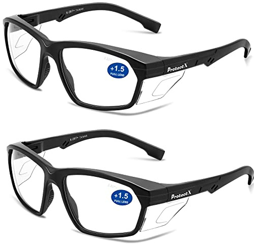 ProtectX 2 x Sicherheitslesebrille 1,5 Dioptrien ANSI Z87.1 Klasse UV Schutz