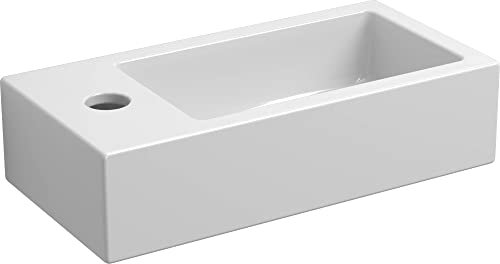 Clou Flush 3 Handwaschbecken mit Hahnloch 36x18 cm Weiß