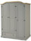 Corona Grey Wax 3 Door 1 Drawer Wardrobe