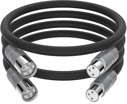 Viborg High End XLR Cable 1.5 m 5n Oxygen-Free Copper Conductor XLR Male to XLR Female Audio Cable XLR Stereo Cable for Cd, Power Amplifier, Monitor Speaker, Headphone Amplifier