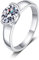 Verlobungsring Damen 925 Silber, Verlobungsring Oval Weiss Moissanite 1.5ct Größe 45 (14.3) Komfort Fit
