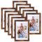 Giftgarden 10 Stück Bilderrahmen 9x13 cm mit Passepartout, Braun Fotorahmen Collage Set für 10x15 cm Fotos Ohne Passepartout, Wand- oder Tischaufsteller