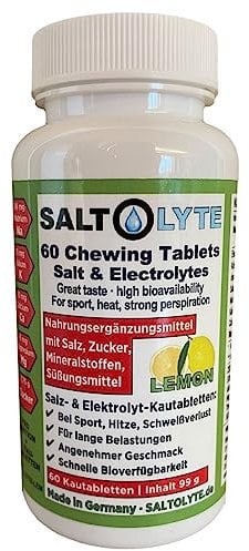 SALTOLYTE 60 Chewing Tablets Lemon Salt and Electrolyte Chewable Tablets with Sodium, Magnesium, Potassium, Calcium