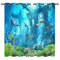 YUANZU Ozean Vorhänge Unterwasser Tiere Marine Leben Delfin Ösen Gardinen mit Blickdichte Vorhang Kälteschutz Blackout Curtain Kinderzimmer Schlafzimmer Verdunkelung Fenster, 2 Stück, H 229 x B 168 cm