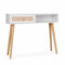 Alice's Home - Console en cannage 100x29x81cm - Bohème - Blanc. 1 tiroir.1 Espace de Rangement. Pieds scandinaves décor Bois. 1 poignée
