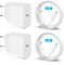 Cargador iPhone Carga Rapida 20W Cargador Rapido USB C Carga Rápida Cargadores Móvil Rápido 2-Pack USB C Enchufe con 1M+2M Light-Ning Cable para iPhone 14 13 12 11 Pro MAX Plus Mini XS MAX XR X SE