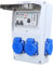 RoadEu Stromverteiler 230V mit Zähler, 4X Schuko, Steckdosenverteiler mit Fi Schutzschalter 40A typ A/AC, 2X Leistungsschalter C16A. Baustromverteiler IP44. Digitaler Stromzähler Hutschiene