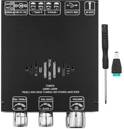 DollaTek 160Wx2 Leistungsverstärkerplatine mit Subwoofer 2.0-Kanal-Audio-Leistungsverstärkermodul mit Höhen- und Bassregelung