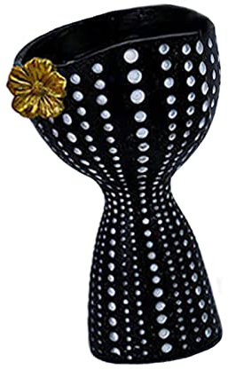 Duiaynke Tischvase, Übertopf, nordischer Stil, Figur, Make-up-Pinselhalter, Büste, Statue mit Ablaufloch, Blumentopf für Büro, Wohnzimmer, Heimdekoration (schwarz)