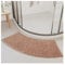 YLZBA Quadrant Medium Curved Shower Mat,Curved Shower Mats for Bathroom Non Slip Washable Curved Bath Mat Rug Half Round Shower Mat Microfiber Bathroom Carpet Rugs(Brown)