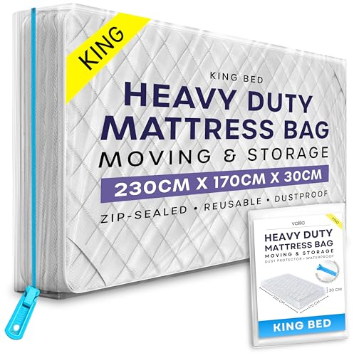 Housse de Matelas avec Zip 160 x 200 – Housse Matelas Demenagement Imperméable pour Protéger Les Lits des Taches, de la Poussière et des Dommages