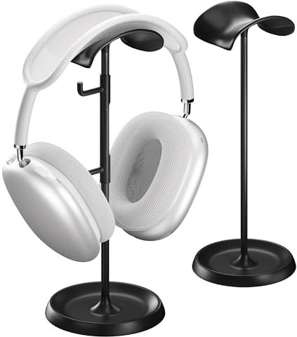 wigmoa Headphone Stand, Headphone Holder with Cable Organizer Storage Tray Compatible for AirPods Max, AirPods Pro, Beats, Bose and Most Gaming Headphones. 【No tools required】 ME-2 (Black)