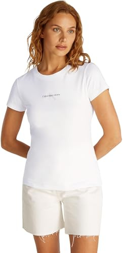 Calvin Klein Damen T-Shirt Kurzarm Gradient Monologo Tee Slim Fit