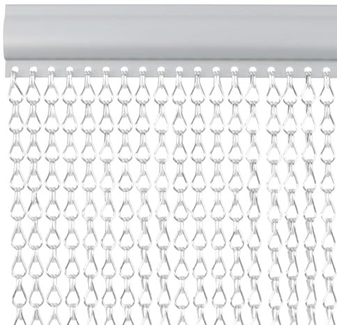 Kangmusi Türvorhang aus Ketten 100x200 cm Aluminium, Silber 4010014