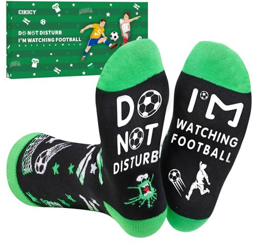 Lustige Socken Fussball Geschenke für MäNner Weihnachtssocken, Kuschelsocken Weihnachtsgeschenke Herren Frauen Teenager Vater Jungen Papa Geschenk Weihnachten Adventskalender FüLlung Happy Socks Sohn