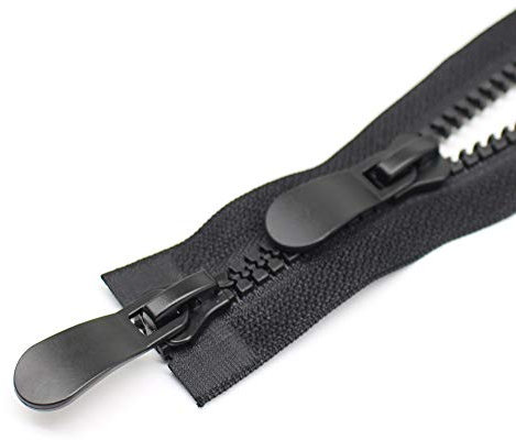 YaHoGa 55 cm #8 cerniera plastica divisibile a 2 vie, cerniera nera per cappotto, giacche (RZTW 55 cm)