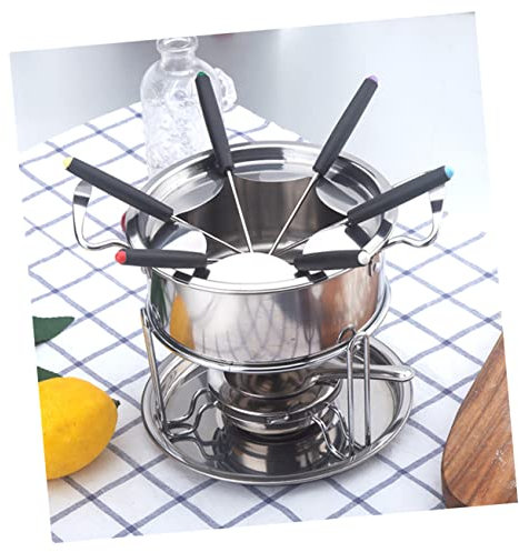 COLLBATH Service À Fondue Électrique Melting Pot 10 Pièces Service À Fondue Au Fromage pour Faire Fondre Le