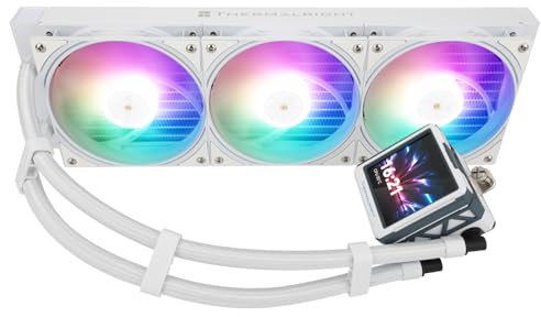 TR FW360 Ultra ARGB Blanco CPU AIO Cooler, sistema de refrigeración por agua específica PC 360, pantalla LCD IPS con resolución 480 x 480, para AM4/AM5 e Intel LGA1700/1851, bomba de alto rendimiento