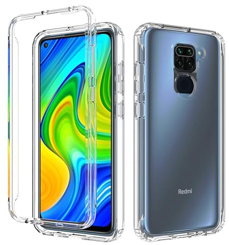 YXINDAFU Funda para Xiaomi Redmi Note 9,360 Grados Full Body Transparente Antigolpes Carcasa [con Protector de Pantalla Integrado] TPU y PC Antiarañazos 2 in 1 Fundas para Xiaomi Redmi Note 9