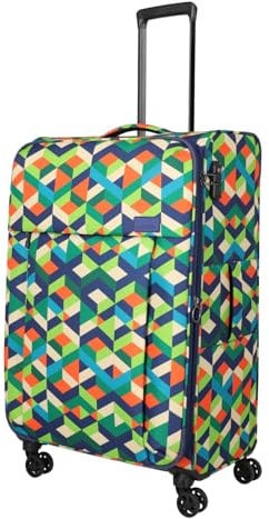 Travelite 4-Rad Koffer Größe L Weichschale, Gepäck Serie Campus mit Dehnfalte + Kantenschutz, Trolley im Multicolor Design, 75 cm, 95 – 111 Liter