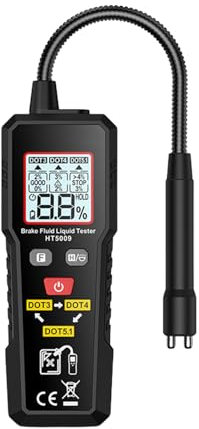 TKSE Bremsflüssigkeitstester, Digitales Siedepunktmessgerät für Bremsflüssigkeit mit Hochpräziser Sonde, Wassergehaltsdetektor für Bremsflüssigkeit von Autos und Motorrädern für DOT3 DOT4