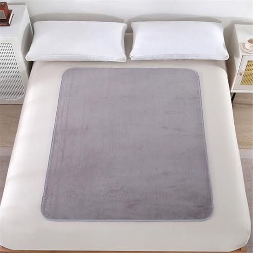 LVYUDS Pflege Inkontinenzauflage Winter Milchvlies Atmungsaktiv Rutschfest Inkontinenzunterlage Waschbar, Auslaufsicher Inkontinenz Bettunterlage Sofa Rollstuhl(Gray,100 * 140cm)