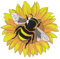 HKLIOPU Kreuzstich Stickpackung 11CT Sticken Set Bienen und Blumen Erwachsene Kreuzstich,DIY Stickbilder Vorgedruckt Kreuzstich für Anfänger Home Decor 30x30cm (LZ187)