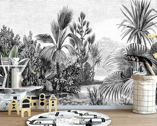 Stereoscopic Personalisierte Kunst Schwarz Weiß Baum 3D Tapete Tapeten Büro Wohnzimmer Sofa Schlafzimmer TV Hintergrund Wand Dekoration-300cm×210cm