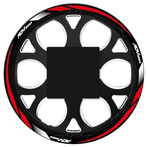 XWDPDNHHD Motorrad-Radaufkleber Für ADV350 ADV 350 Radnabe Reflektierende Streifen Aufkleber Rim Decals Hub Aufkleber Streifen Felgenaufkleber-Set(Farbe 2)
