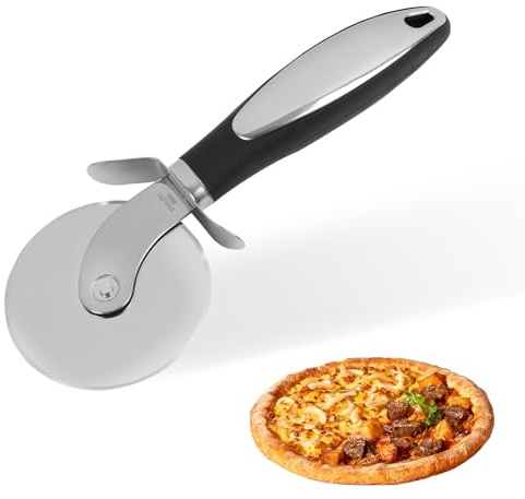 Pizzaschneider in Acciaio Inossidabile, Rotella Tagliapizza, Taglia Pizza, Tagliapizza, Impugnatura Antiscivolo, Pizzaroller Multifunzionale per Pizza, Torte, Waffle e Altri Alimenti