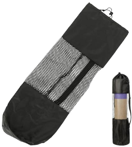 YAZWUR 1 Stück Yogamatten Tasche, Yogatasche für Matte und Zubehör, Portable Mesh Pilates Mat, Yoga Bolster Beutel mit Kordelzug (90x30cm)
