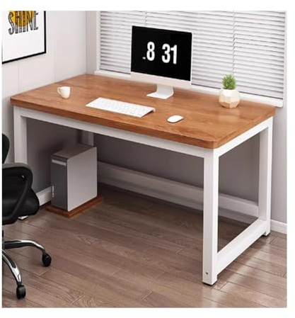 Stylish Walnut Computer Desk 55.1x27.5 - Rounded Corner Minimalist Table for Home Office, Remote Work, Gaming & Study - Functional Workspace Solution.