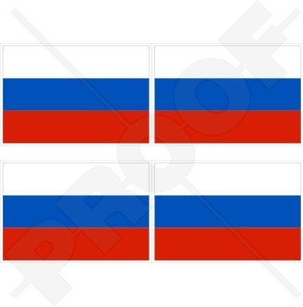 RUSSLAND Russische Föderation Flagge 50mm Auto & Motorrad Aufkleber, x4 Vinyl Stickers