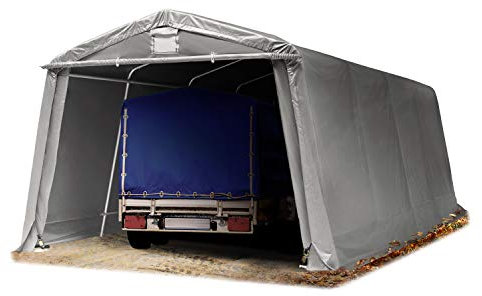 TOOLPORT Abri/Tente Garage Premium 3,3 x 6,2 m pour Voiture et Bateau - Toile PVC 500 N imperméable Gris
