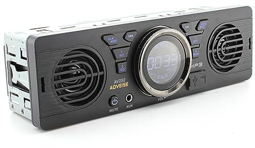 1 Din 12V Car Radio MP3 Audio Player Bluetooth Hands-free Stereo FM Built-in 2 Speakers Supports USB SD AUX Audio Playback
