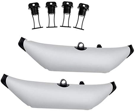 Tubayia 2 Stück Kajak Aufblasbaren Ausleger Stabilisator + 4 Stück Scupper Plugs für Kayak Kanu Boot Angeln