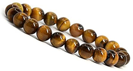 Emilys Gems Kraft - Power - Chakra Armbänder | Dehnbar | 8mm Naturstein - Für Ihr Wohlbefinden - Tigerauge