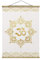 Bilderwelten Kakemono Mandala OM Ornament weiß gold Hochformat 4:3 66.4x50cm Eiche
