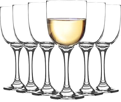 Argon Tableware White Wine Glasses Set of 12-290ml - Campana Collection - Medium Dishwasher Safe Red Wine Glasses Set for Restaurant, Hen Party, Celebrations
