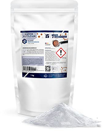 FURTH CHEMIE Pulver 1 kg (ca. 300 Reinigungstabletten) für Thermoskannen, Flaschen, idealer Kaffeefettlöser, Reiniger für Kaffeevollautomat, Espressomaschine, Siebträger, Brühgruppen u.v.m.