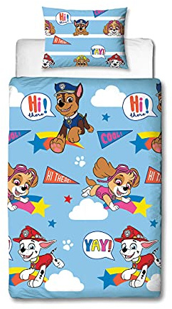 Paw Patrol Offizielles Einzelbett-Bettbezug mit Aufschrift I'm Cool, wendbar, 2-seitig, Bettbezug inklusive Kissenbezug, offizieller Merchandise-Artikel
