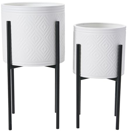 Main + Mesa Fioriera, Metallo, Bianco/Nero